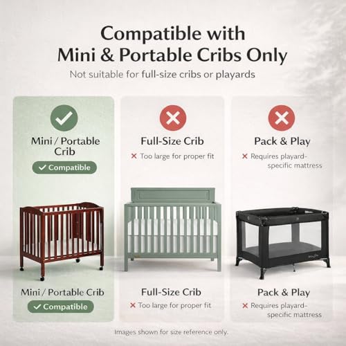 Dream On Me Breathable 2-in-1 Portable Mini Crib Mattress with Waterproof Cover