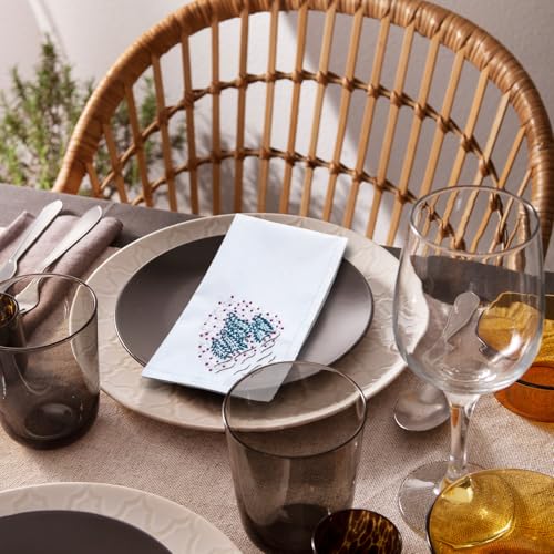 Christmas Embroidered Linen Napkins Set of 6 – 16 x 16 inches, EmbroideryLinen.VN