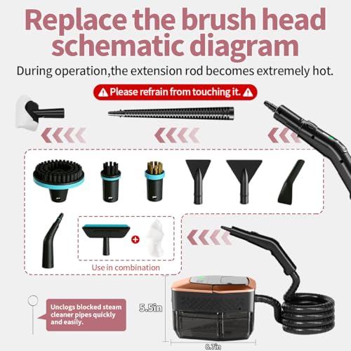 High-Pressure Handheld Steam Cleaner with Large Water Tank & Temp Display