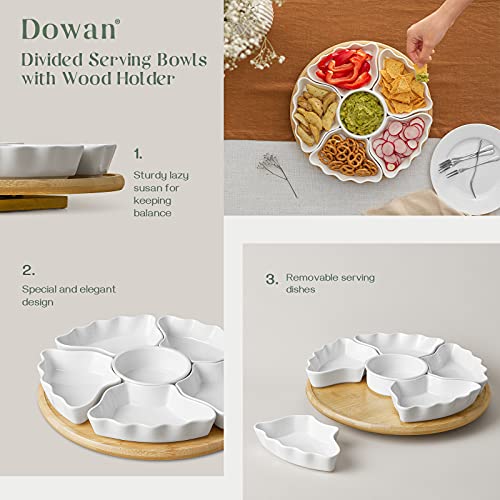 12-Inch Rotatable Serving Tray with Divided Platters for Party & Kitchen