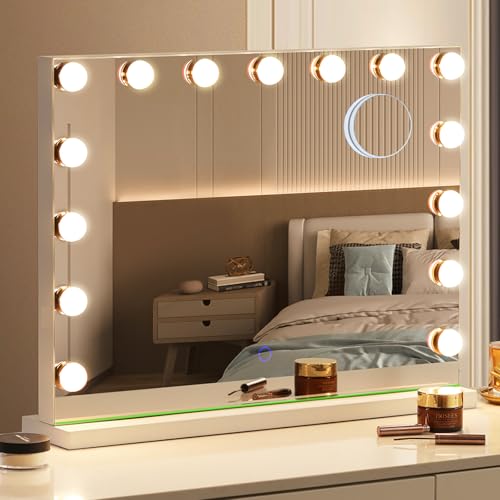 Hollywood Vanity Mirror with Lights, 23"x18" Lighted Makeup 10x