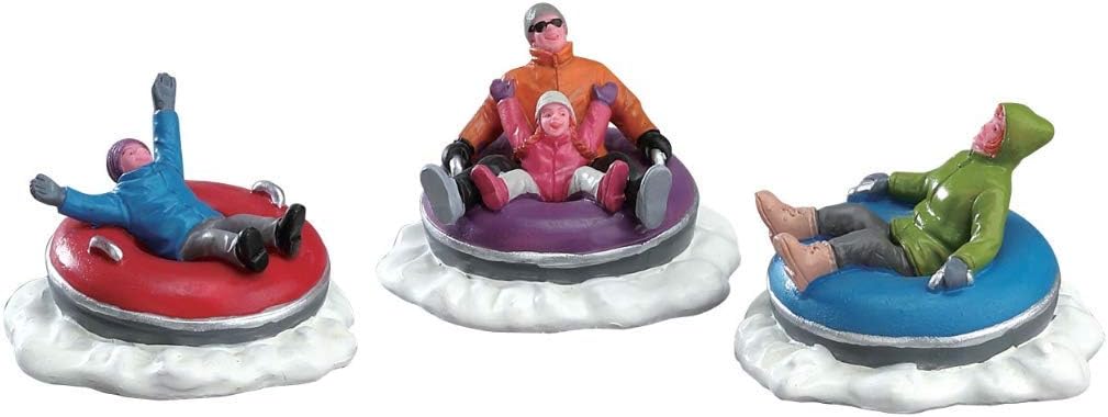 Lemax Village Collection - Tubing Family Figurines | Set of 3 Decorative Holiday Pieces