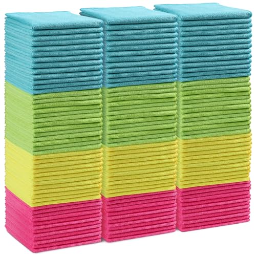 Multicolor Microfiber Cleaning Cloths Set - 150 Pack, 11.5x11.5 Inches
