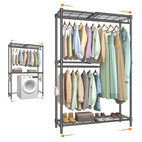 Expandable Closet Organizer System Adjustable Clothes Rack