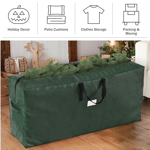 Christmas Tree Storage Bag - Storage Bags for 9FT Disassembled Artificial Trees, Seasonal Decor, Packing, Moving, and Home Organizer by Elf Stor (Green)