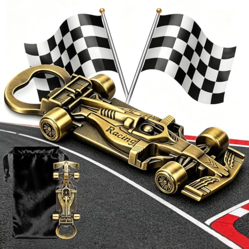 LKKCHER Bronze Racing Car Bottle Opener with Gift Bag - Men Women Gift, Collector's Novelty