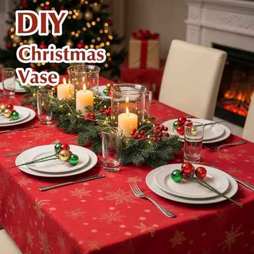 7.9 Inch Christmas Tree Picks - 12 Set Christmas Ball Ornaments Red, Green, Gold Xmas Balls Ornaments Decorations for Xmas Tree Vase Fillers Wreath Crafts Garland Holiday Home Decor