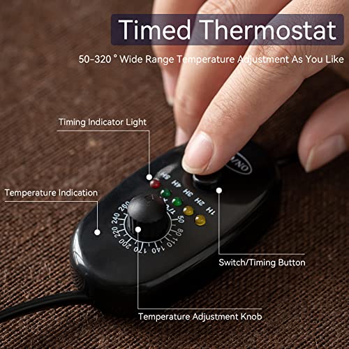Electric Ceramic Incense Burner with LED Flames, Elegant Enamel Design
