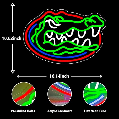 PILOYINDE L-Flolido Florida Gators Basketball Neon Sign LED Wall Decor for Bedroom