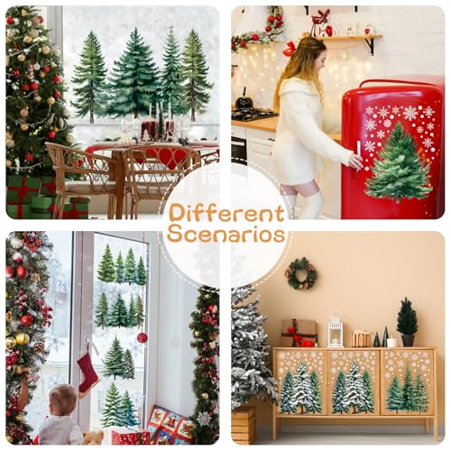 XZENTIRA 294 PCS Christmas Window Clings Christmas Party Decorations Christmas Tree Window Decals for Home Glass Classroom Display Decorations Winter Decor Holiday Party Supplies 8 Sheets