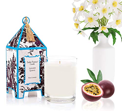 Seda France Japanese Quince Candle - Peach Scent, 10 oz, Long Burn Time