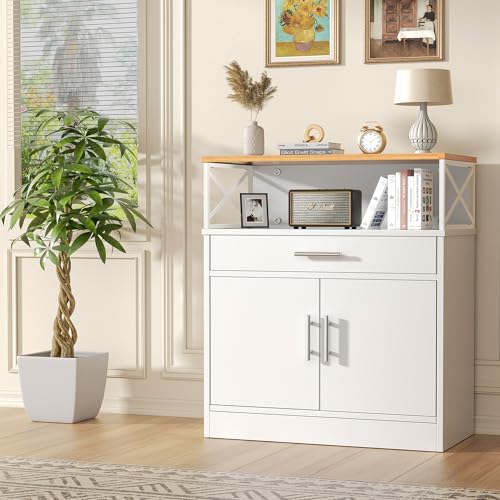 Shintenchi Kitchen Buffet Cabinet with Adjustable Shelf, Modern