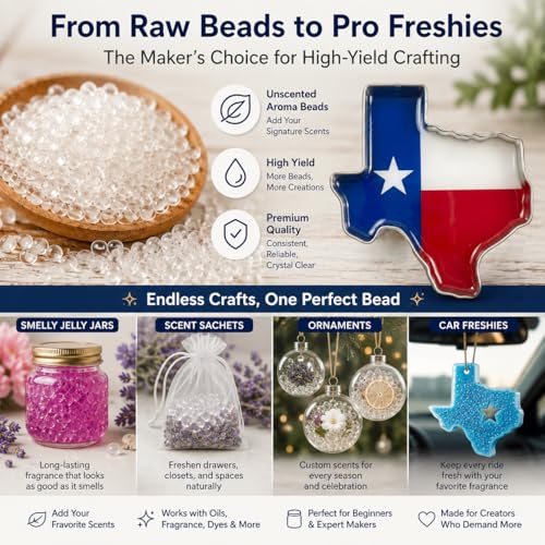 (tm) 10 Lb Prime Unscented Aroma Beads - Bulk Craft Supplies for DIY Car Freshies (160 Ounce Pack)