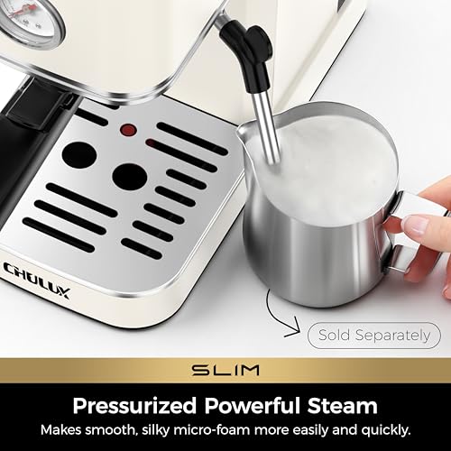 CHULUX Slim Espresso Machine with Milk Frother for Home Cappuccino - Creamy