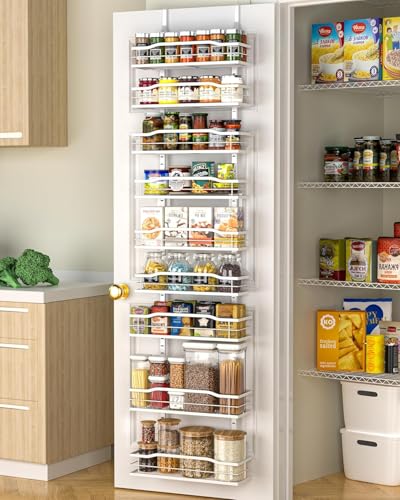 Moforoco White 9-Tier Over The Door Pantry Organizer - Narrow 12.2" Shelf