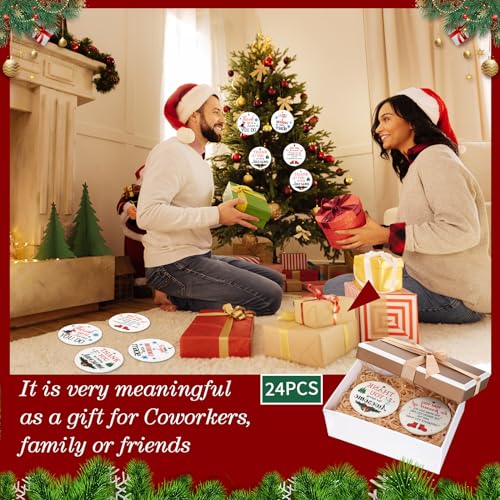 Barydat 24 Pcs Christmas Coworker Appreciation Ornaments Bulk Holiday Gifts