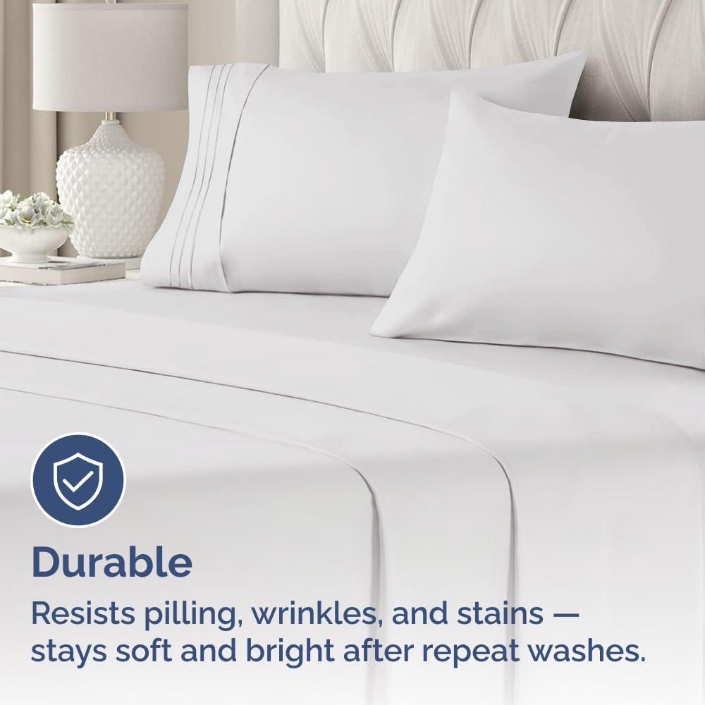 Queen Pillow Cases Set of 4 | Ultra Soft Hotel Quality Covers - Cozy, Wrinkle-Free & Fade Resistant - French Grey