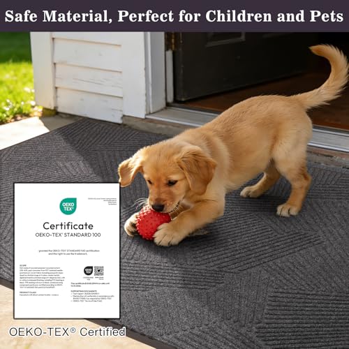 Charcoal Grey 3ft x 10ft Heavy Duty Non-Slip Front Door Mat Indoor Outdoor