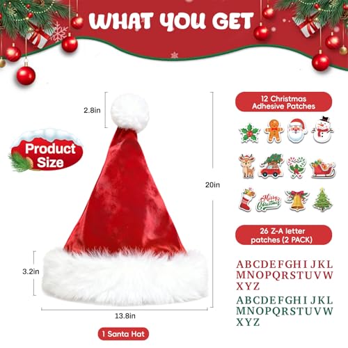 MGparty Light Up Santa Hat with LED Lights - Adults & Kids Holiday Party Headwear (Variation: 1)