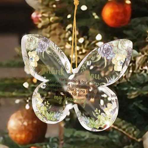 Thank You Gift, for Every Step of My Journey Commemorative Acrylic Butterfly Pendant Keepsake with Gift Box, Suitable for Hanging in The Office Room or Car, Bestie Gifts for Your Loved Ones