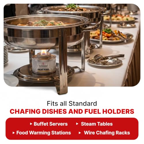 24 Pack 6 Hour Chafing Fuel Cans for Food Warmers and Buffets - Reliable Heat
