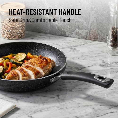 Nonstick Frying Pan Set 3-Piece Induction Compatible Skillet Collection - 8, 9.5, 11 Inch