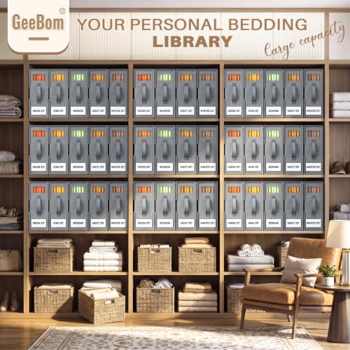 6 Pack Sheet Organizers with Clear Windows & Reinforced Handles - Durable Bed Storage Bins