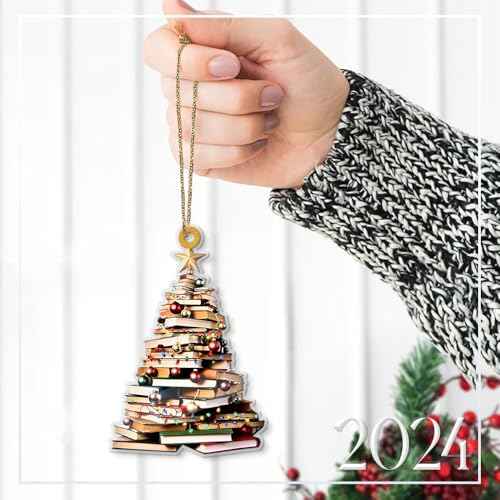 Book Lover Christmas 2025 Gift ? Unique Acrylic Decoration for Readers, White Elephant Present for Teen Girls & Women, Holiday Reading Keepsake for Bibliophiles
