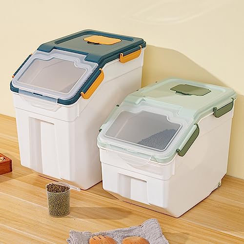 Blue 4-Pack Large Flour & Rice Storage Containers 25lb Airtight Locking Lids