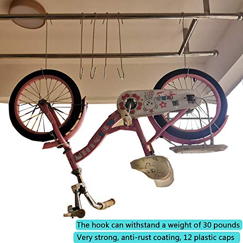 12 Inch Metal Hanging Christmas S Hooks - Heavy-Duty Stainless Steel, Extra Large for Kitchen, Garden, and Retail Use (6-Pack)