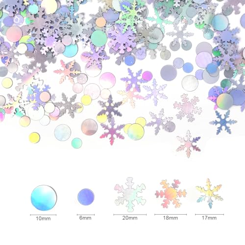 Quacc 900Pcs Snowflake Table Confetti - Holiday Winter Sequins Decor