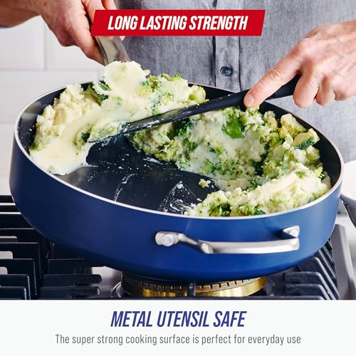 Blue Diamond 5QT PFAS-Free Ceramic Nonstick Sauté Pan with Lid - Blue, Variation of Blue / 5QT Saute Pan with Lid