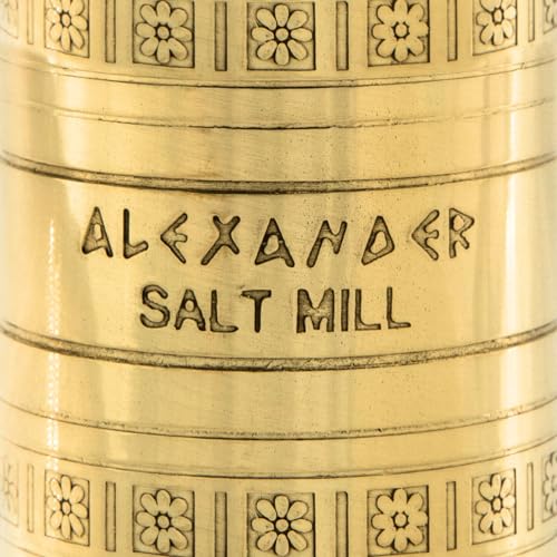 European Brass Salt Mill - 8-Inch Refillable Hand Coffee Grinder
