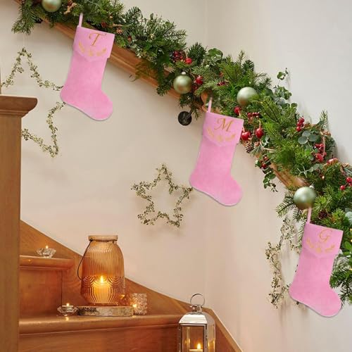 Personalized Velvet Christmas Stockings,19.5 Inches Initial Monogram