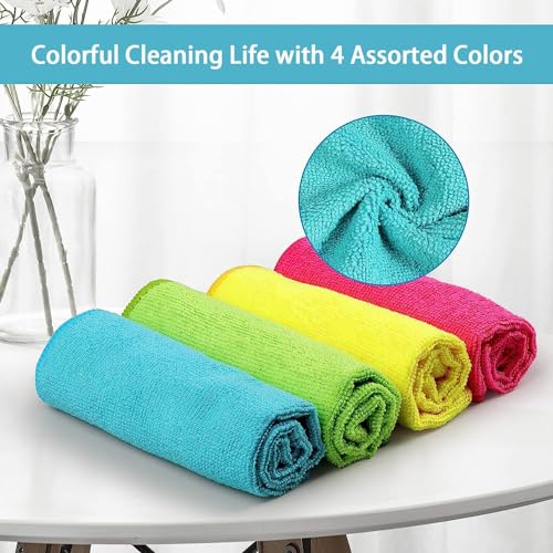 Multicolor Microfiber Cleaning Cloths Set - 150 Pack, 11.5x11.5 Inches