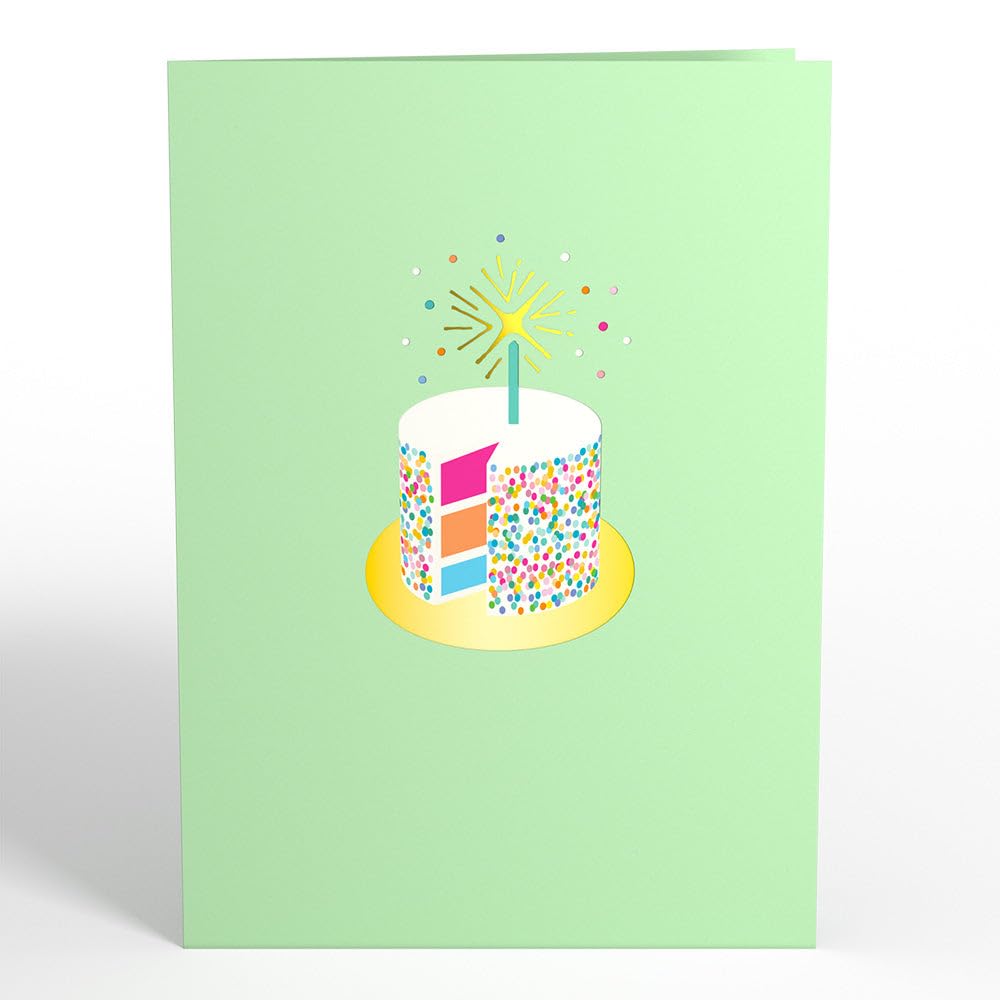 Lovepop Happy Birthday Pop-Up Card for Her, Him, Girls, Boys - 3D Greeting Cards - Sprinkles Cake - 5" x 7" - Blank Notecard & Envelope Included