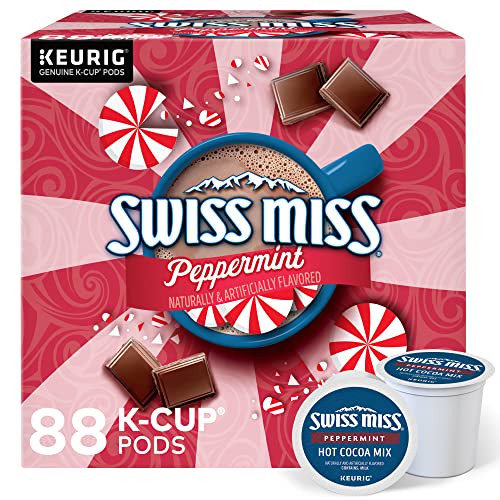 Peppermint Hot Cocoa K-Cup Pods - Swiss Miss 88 Count Single Pack