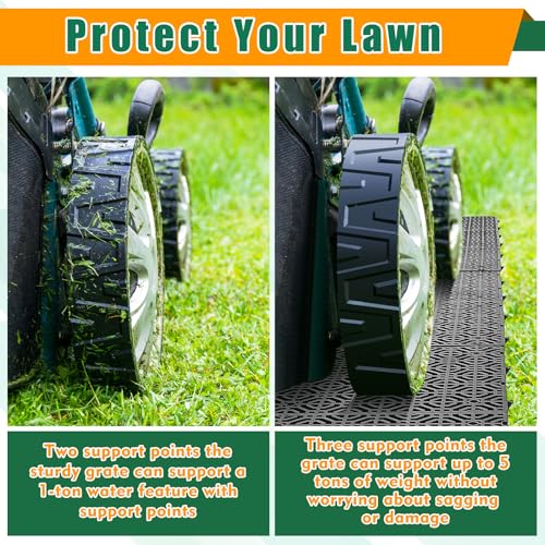 Interlocking Ground Protection Mats 15.7 x 15.7 in - 10 Pack Heavy Duty Lawn Grid
