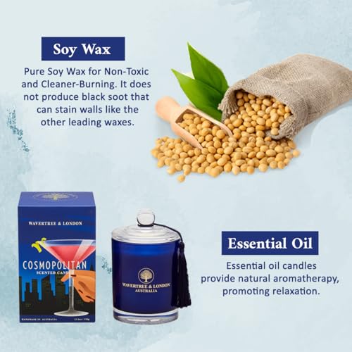 Cosmopolitan Scented Soy Candle - Hand Poured Australian Luxury Candle, 11.66 oz, Long-Lasting & Strong Fragrance, Natural Citrus Gift, Vari: Cosmopolitan
