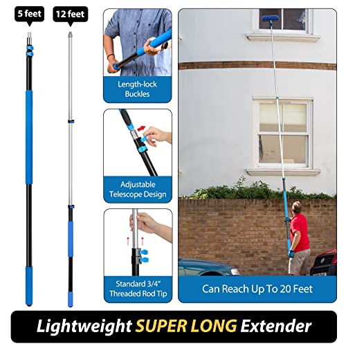 VITEVER 20ft Telescopic Duster Kit with Cobweb & Window Squeegee for High Ceilings