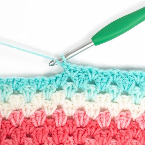 Crochet Hook Set with 10 Bright Color Handles - Amour Aluminum Needles