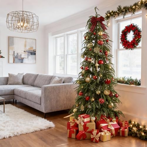 6ft Pre-Lit Artificial Christmas Tree with Warm White Lights - Norfolk Touch