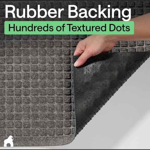 Gorilla Grip HydroAbsorb Door Mat Charcoal 47x35 Inches Indoor Outdoor - Variation of THIS listing