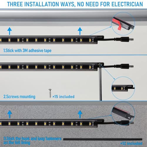 12 Inch LED Safe Lighting Kit - Daylight 5000K with Rocker Switch, 6 Bars
