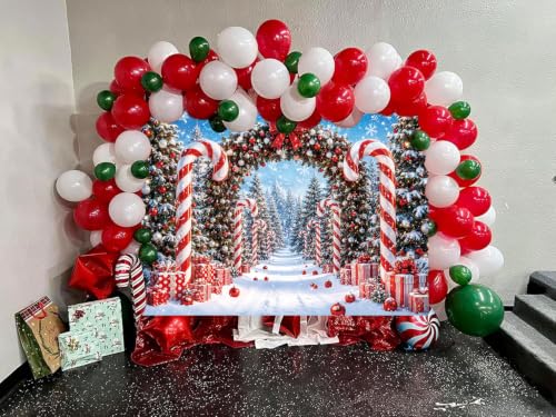 Cumia Christmas Candy Cane Backdrop 7x5ft for Photography – 7x5FT