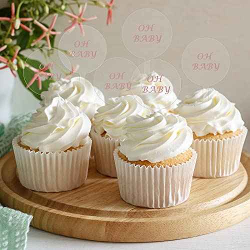 Chunful 30 Pack 2 Inch Circle Acrylic Custom Cupcake Topper, DIY Clear Blank Cake Personalized Cupcake Topper with Sticks for Birthday Party, Christmas, Halloween, Wedding, Baby Shower Cake Decoration