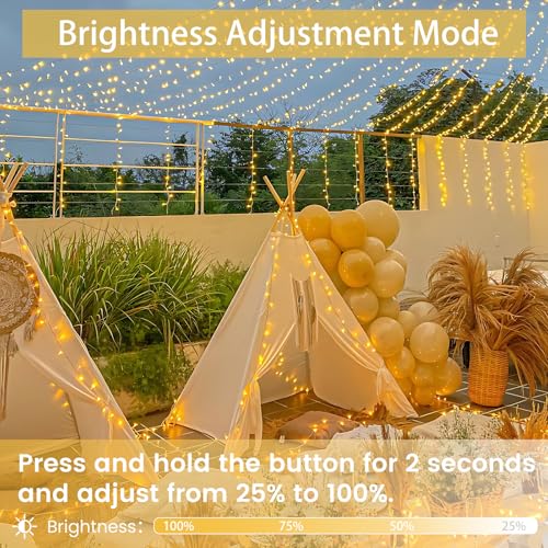 SANJICHA 66FT Warm White Connectable Outdoor Indoor Christmas String Lights - 200 LEDs