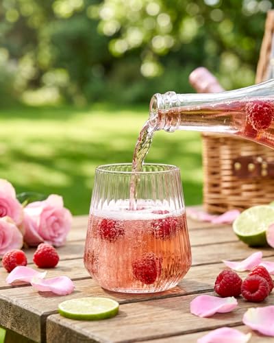 Ciaell 30 Pack Clear Plastic Stemless Wine Glasses for Weddings & Outdoor Events