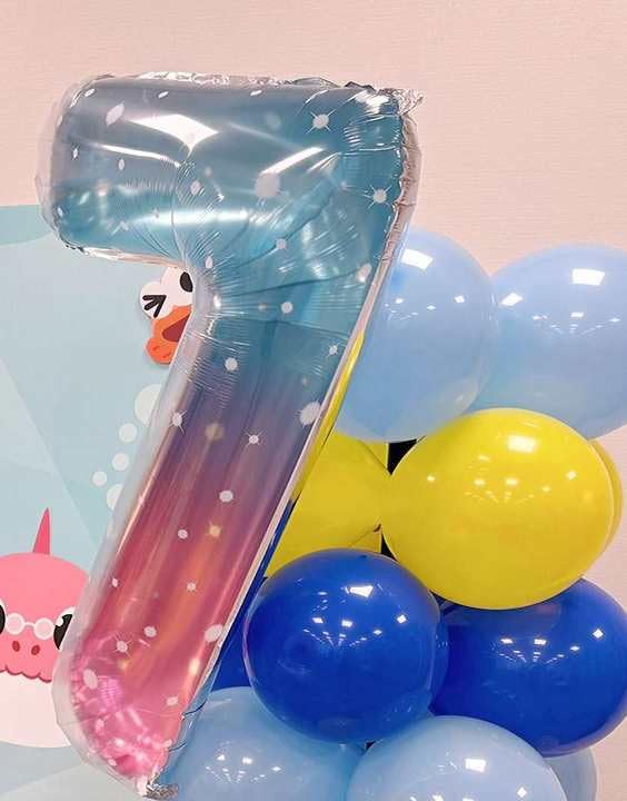 Starry Sky Number 2 Balloon 40 Inch, 2nd Birthday Decoration for Toddlers Girls Boys, Sparkling 2 Number Balloon Party Decor
