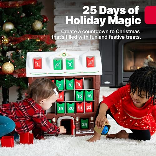 Kids Interactive Advent Calendar with Refillable Toy Bins - Holiday Christmas Toy for Toddlers 1.5+ Years